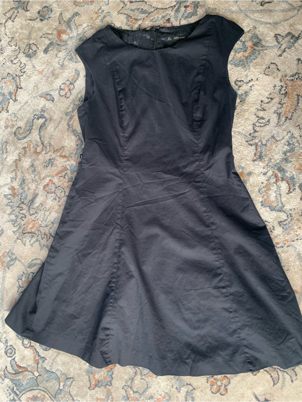 Zara Black Sleeveless Fit-and-Flare Dress